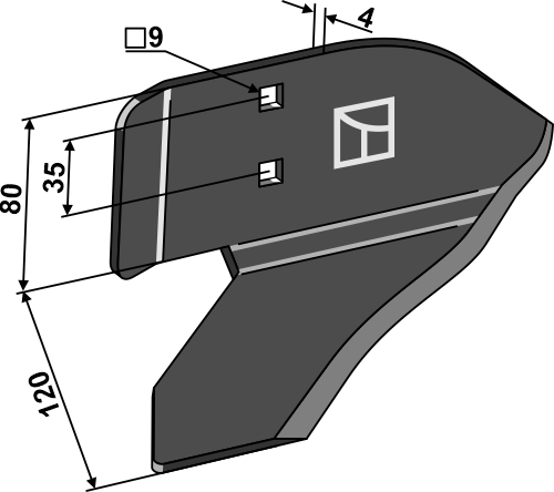 Winkelmesser - rechts geeignet für: Einböck - Cultivator onderdelen
