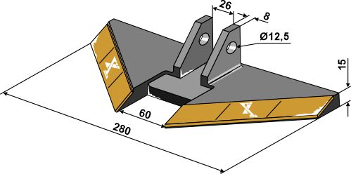 Tiefenlockerer-Flügelschar - Hartmetall geeignet für: Grégoire Besson - Piese cultivatoare