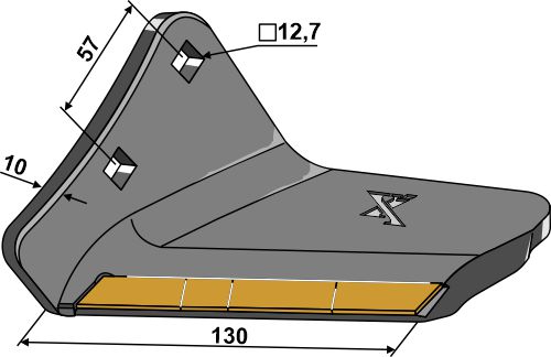 Flügelschar - links - Hartmetall geeignet für: Väderstad - Cultivator onderdelen