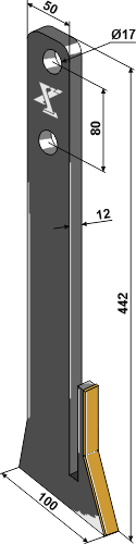 Scharmeissel 68°  - Hartmetall geeignet für: Amazone Redlice siewnika 