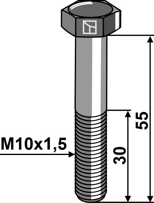 Sechskantschrauben DIN931 - 8.8 ohne Mutter - M10x1,5