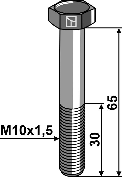Tornillo de cabeza hexagonal DIN931 - 10.9 sin tuerca - M10x1,5