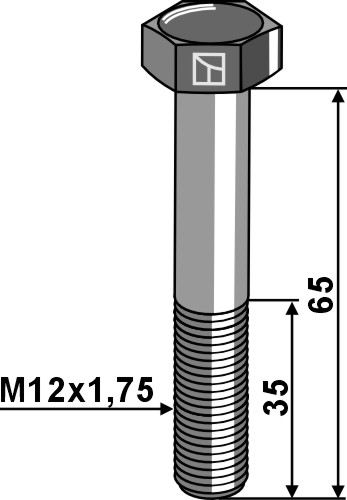 Sechskantschraube M12x1,75x65 verzinkt - links Gewinde