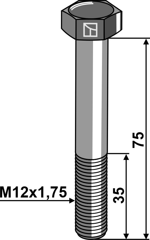 Sechskantschrauben DIN931 - 8.8 ohne Mutter - M12x1,75