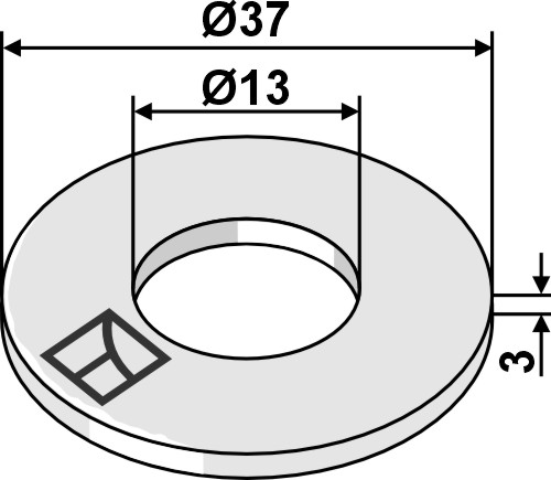 Unterlegscheibe Ø37x3xØ13 DIN 9021 A13 (Polyamid)