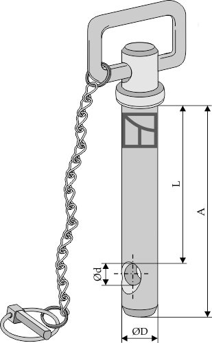 Steckbolzen mit Kette und Klappsplint