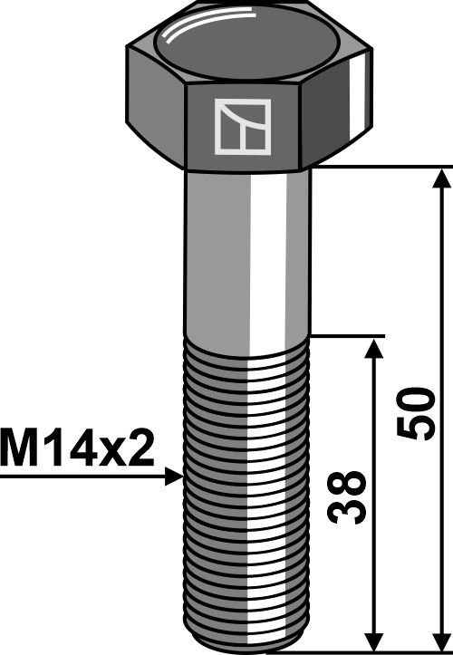 Śruba z łbem sześciokątnym DIN 931 - M14x2