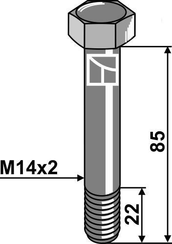 Abscherschraube M14 ohne Mutter geeignet für: Lemken