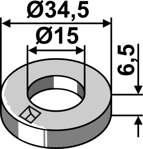 Unterlegscheibe Ø34,5x6,5xØ15 geeignet für: Kuhn Комплектующие для пружинных зубов