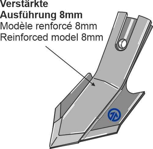 Schnell-Wechsel-Schar - 100mm geeignet für: Quick change skær - 200 SERIES - 8mm