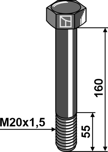 Schraube M20x1,5x160 - 10.9 geeignet für: Berti Tornillos, tuercas y elementos de seguridad