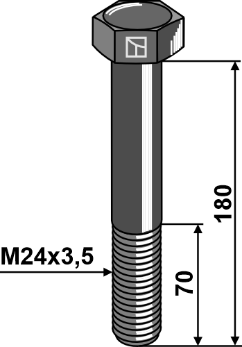 Śruby z łbem sześciokątnym DIN 931 - M24x3,5