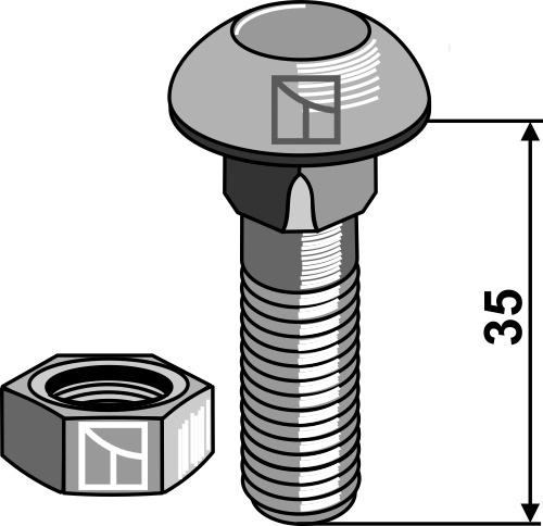 Schraube - M12x1,75x35 - 10.9 geeignet für: Amazone / BBG - Części do grubera