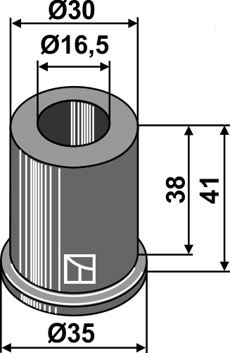 Buchse 35x41 geeignet für: Breviglieri Accesorios para diente de grada rotativa