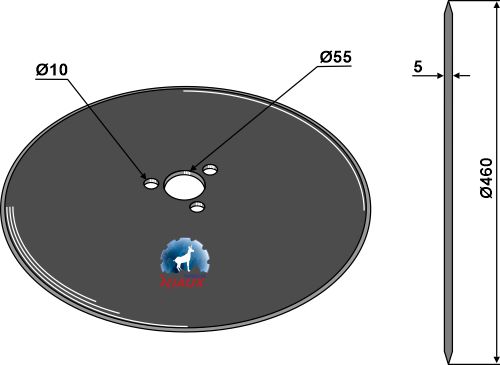 Sechscheibe Ø460x5 geeignet für: Discos planos NIAUX para bujes con 3 agujeros