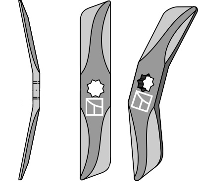 Rollspatenmesser aus Borstahl, links geeignet für: Hankmo-Tume