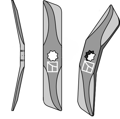 Rollspatenmesser aus Borstahl, rechts geeignet für: Sampo