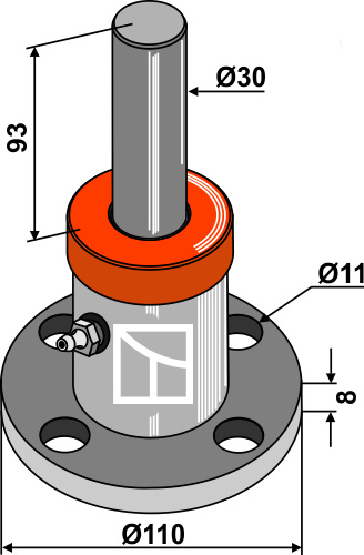 Scheibennabe mit Ø30 Welle geeignet für: Bearings for disc-hubs