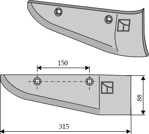 Schar für Rübenroder, rechte Ausführung geeignet für: Stoll Rejas para cosechadoras