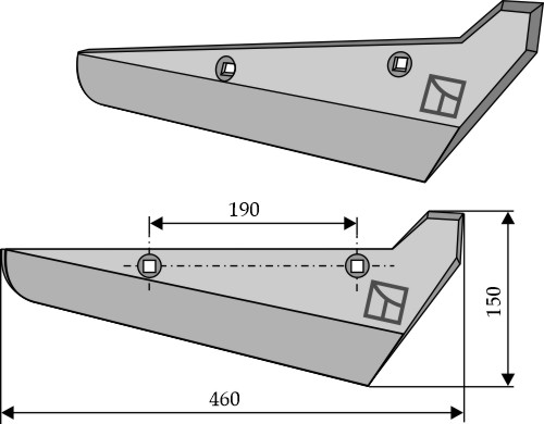 Schar für Rübenroder, rechte Ausführung geeignet für: Holmer Scharen voor bietenrooier