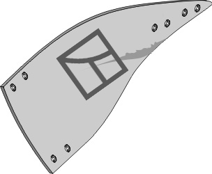 Streichblech-Hinterteil - links geeignet für: Krone plow parts