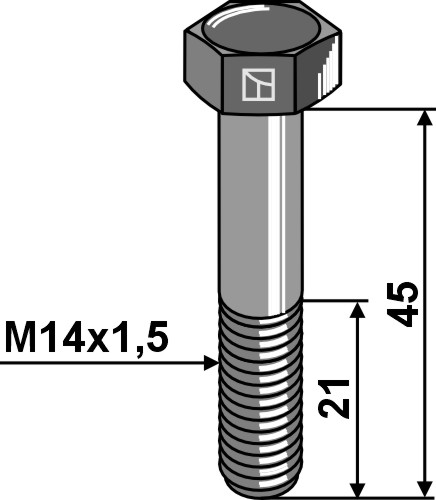 Sechskantschraube mit Feingewinde - M14x1,5x45 - 12.9