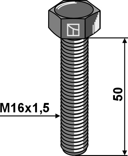 Sechskantschraube mit Feingewinde - M16x1,5x50 - 12.9