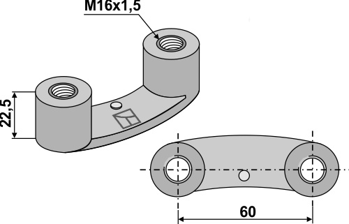 Bügelmutter - M16x1,5 geeignet für: Maschio Accesorios para diente de grada rotativa