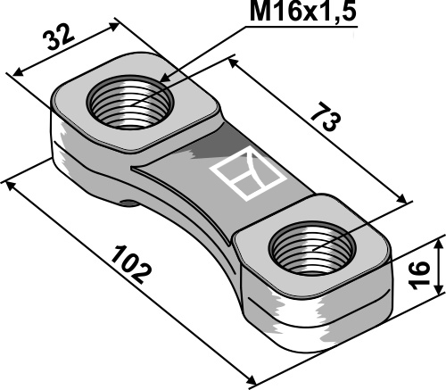 Bügelmutter - M16x1,5 geeignet für: Lemken Accesorii pentru tine pentru grape rotativă