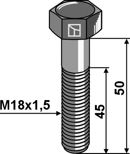 Șuruburi cu cap hexagonal și pas metric fin M18x1,5