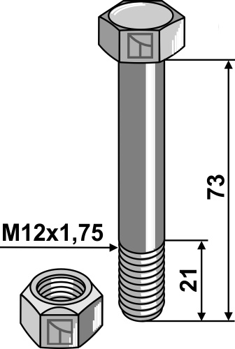 Schraube mit Sicherungsmutter - 10.9 geeignet für: Mulag Bolțuri și elemente de siguranță