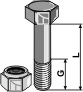 Hexagon bolts with self-locking nuts - M14x2