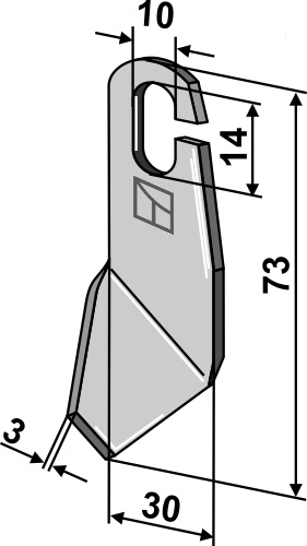 Flügelmesser - rechte Ausführung geeignet für: Amazone Beluftningsknive, Vingeklinge 