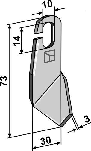 Flügelmesser - linke Ausführung geeignet für: Amazone  Facas de escarificaçãos, facas - esquerdas