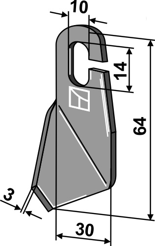 Flügelmesser ungeschliffen - rechte Ausführung geeignet für: Amazone Couteaux de scarificateur , Couteaux ailés