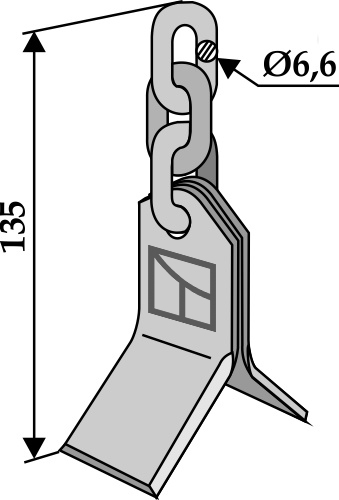 Y-Messer mit 3-gliedr. Kette (RK 2 1/2 B) geeignet für: Bomford Cuţit Y,  tocător 