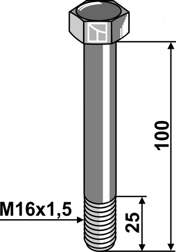 Schraube M16x1,5 x 100 - 10.9 geeignet für: Dücker Bolțuri și elemente de siguranță