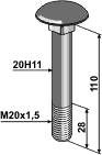 Schraube M20x1,5 geeignet für: Dücker Bolțuri și elemente de siguranță