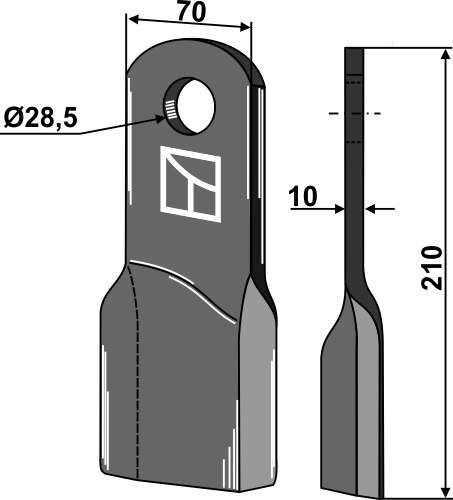 Gedrehtes Messer geeignet für: Fischer Twisted blades, Y-blades, mover blades, pruning hammers 