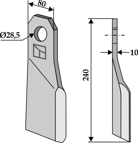 Schlegel - links geeignet für: Gilbers Y-messen, Y-messen met 3-schakel ketting klepels, hamerklepels 