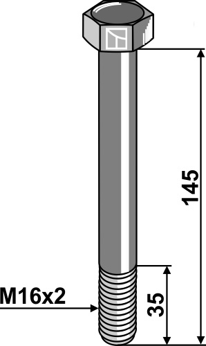 Schraube M16x2 x 145 - 10.9 geeignet für: Gilbers Bolțuri și elemente de siguranță