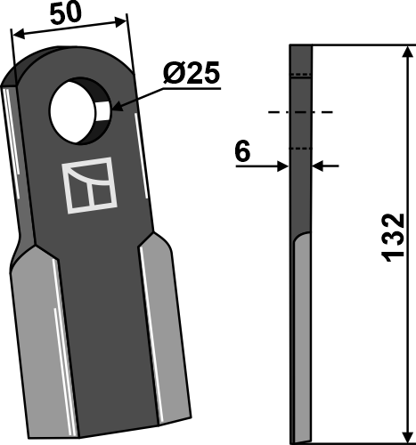 Schlegelmesser RC132 geeignet für: GreenTec Pruning hammers, flails