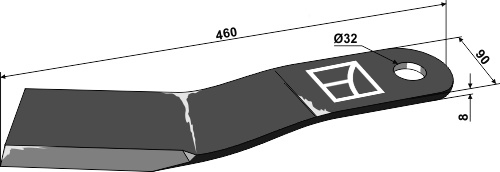 Mähermesser 460mm - links geeignet für: Jupidex Mower-blades, skids
