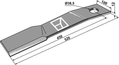 Mähermesser 520mm - links geeignet für: Schulte Facas , facas de contra corte