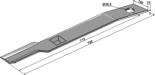 Mähermesser 780mm - rechts geeignet für: Schulte Facas , facas de contra corte