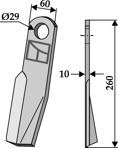 Schlegel - rechts geeignet für: Fischer Y-knive, slagle knive,  hammerslagler 