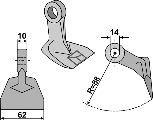 Hammerschlegel geeignet für: Mc Connel Pruning hammers, y-blades, mower-blades, flails
