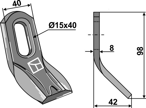 Y-Messer geeignet für: Noremat Hamerklepels, hamerklepels Snel-wissel-system, Y-messen, klepels
