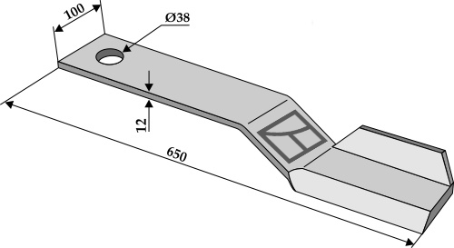 Mähermesser 650mm - links geeignet für: Spearhead Ciocan tocător, cuţite, cuţite Y, cuţite cositoare