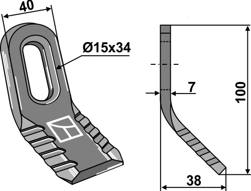 Y-Messer Universal geeignet für: Noremat Hamerklepels, hamerklepels Snel-wissel-system, Y-messen, klepels